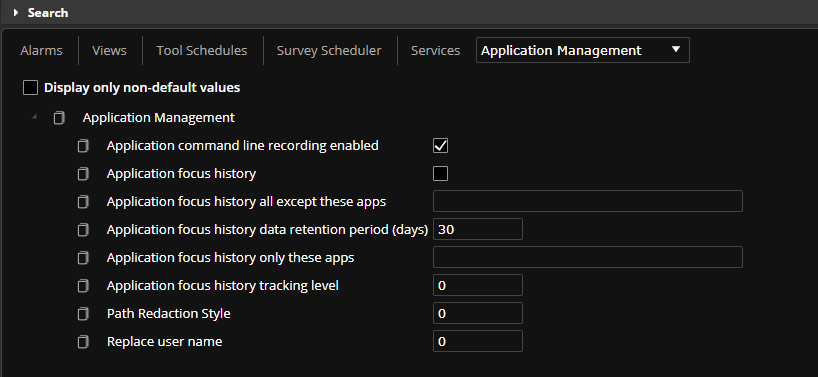 Application Management options